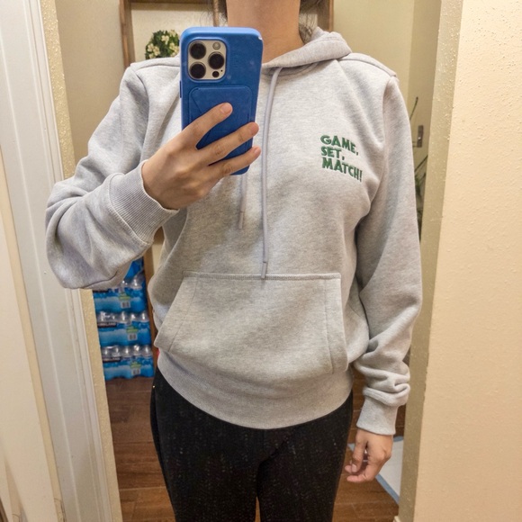 Lacoste Gray “Game, Set, Match” Unisex Hoodie. Women’s Small. - Picture 4 of 5